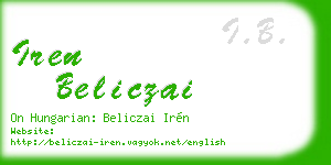 iren beliczai business card